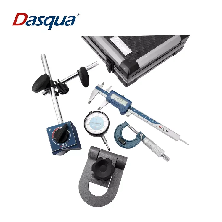 Dasqua 5Pcs Measuring Tool Set 150mm Digital Caliper Outside Micrometer With Stand Dial indicator Magnetic Base