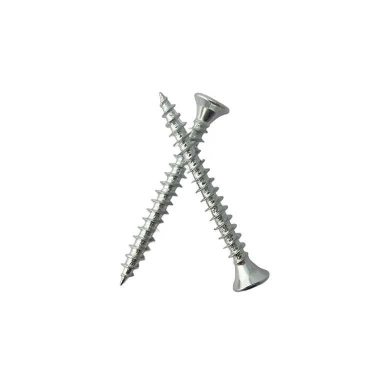 White zinc plated wood screws phillips countersunk head  self-tapping/lag screws