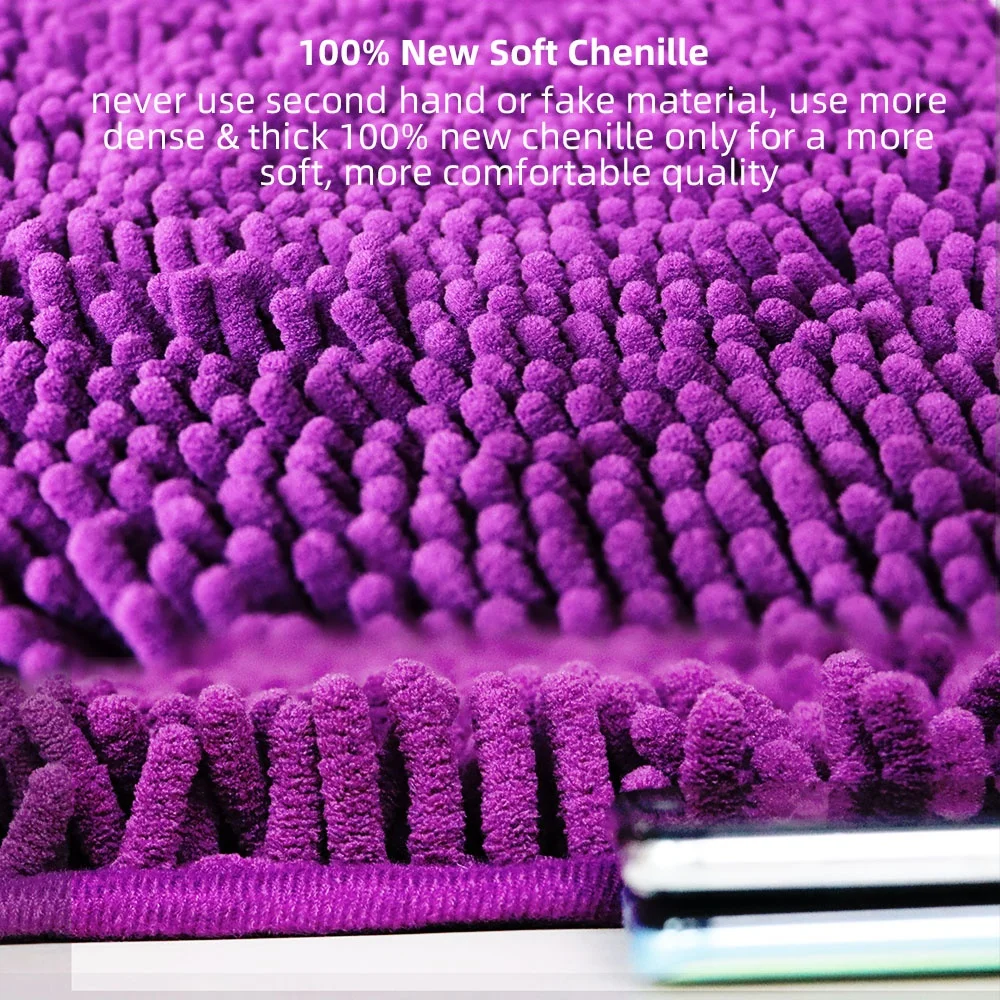 Yinzam Luxury Chenille Bathroom Mat Rug with Super Water Absorbent Anti Slip for Entrance Doormat Microfiber Shaggy Kitchen Rugs