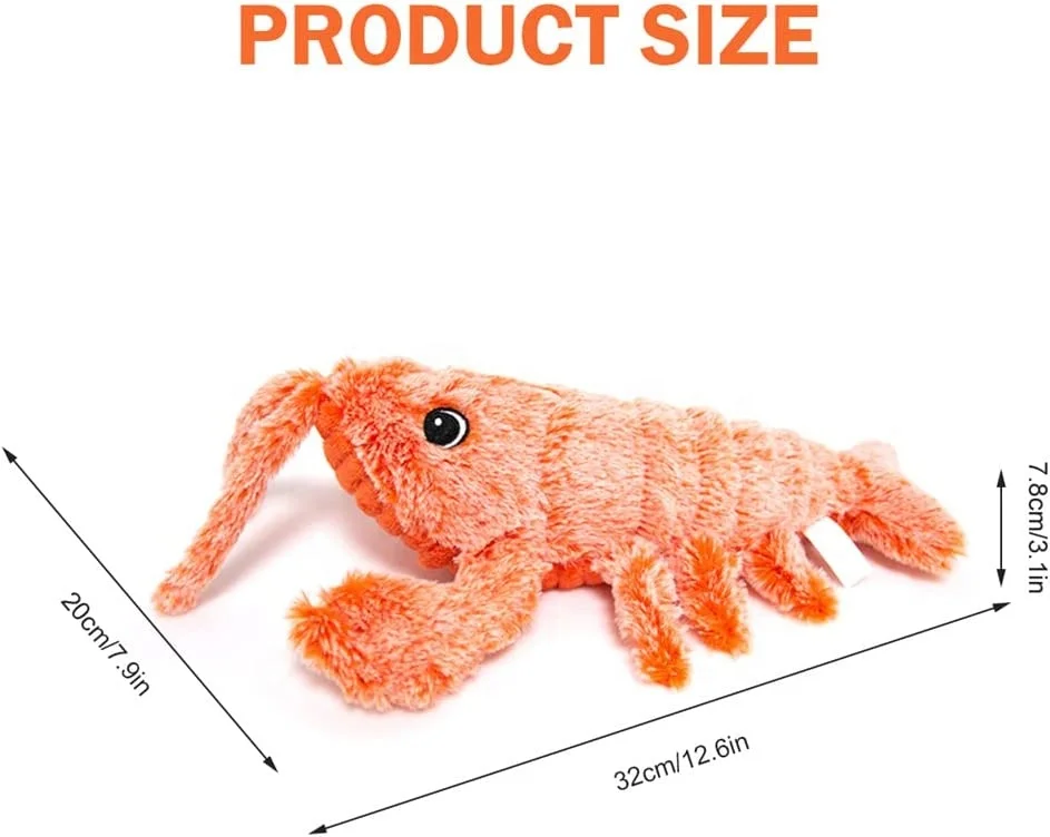 Electric Jumping Simulation Lobster Fish Cats Dogs Toy USB Charging Plush Pet Dog Cat Stuffed Interactive Toy