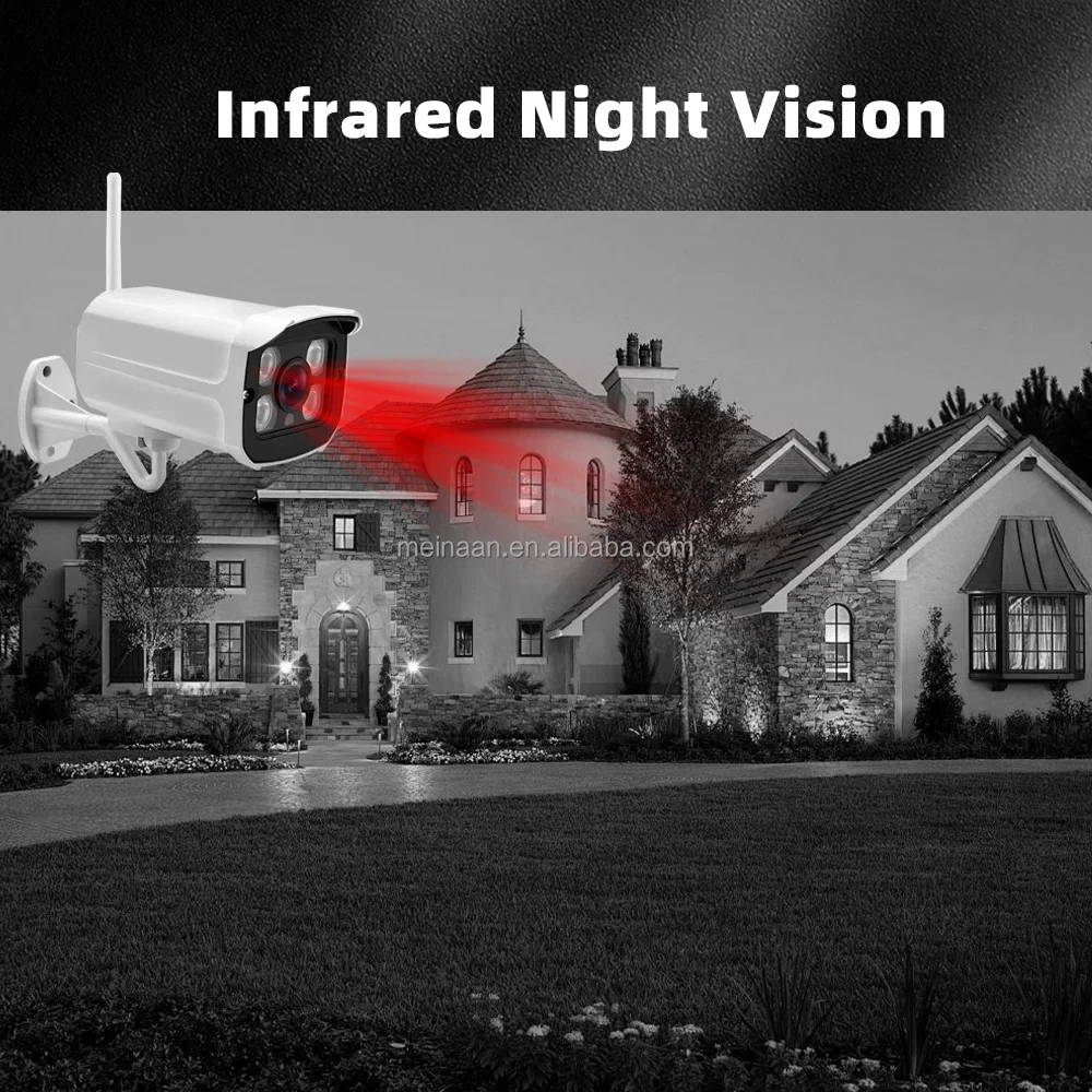 4CH 2MP Wireless WiFi NVR Surveillance Camera Set System Outdoor Kit Tuya Smartlife Wireless Security CCTV Camera System