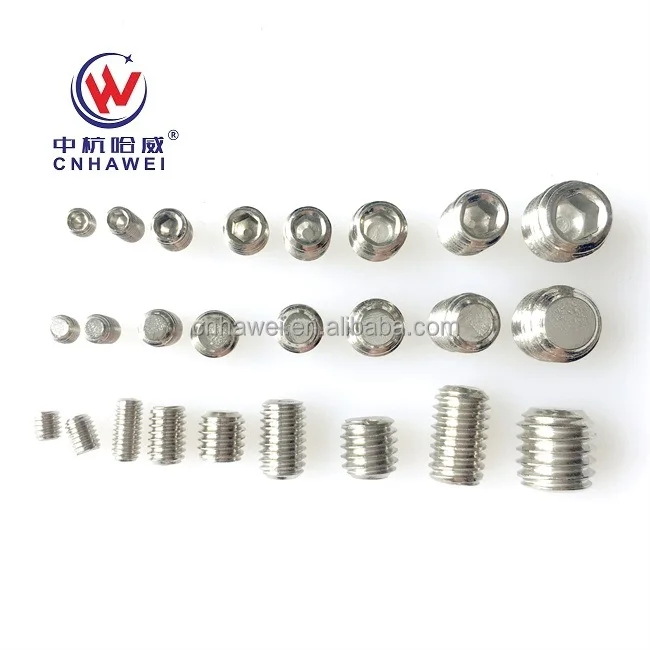 9O4L Titanium Brass Concave Point Grub Screws Blue Lock Blind Set Screws Hexagon Socket Set Screw DIN913 M3-M8 M10 Included
