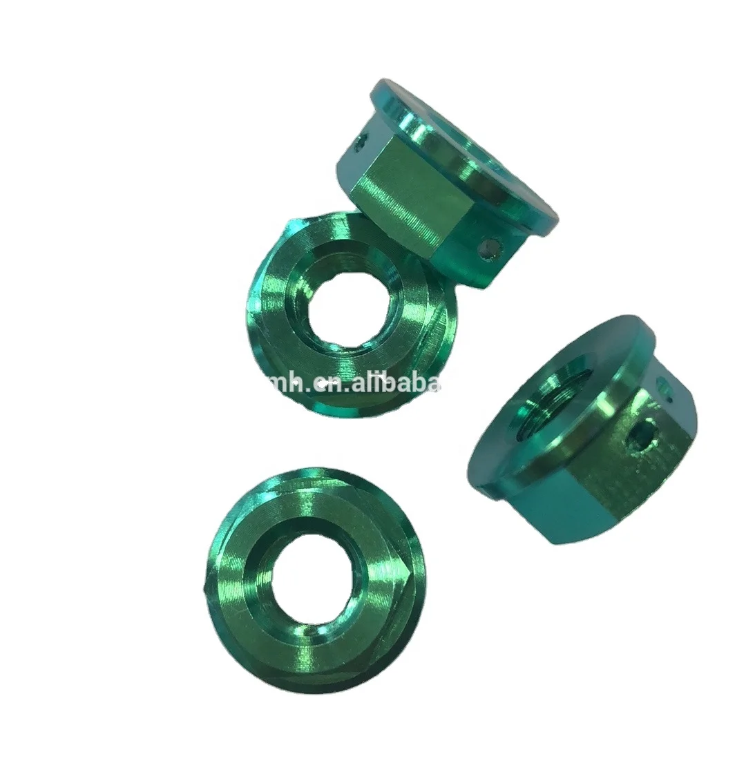M6 M8 M10 M12 M20 GR2 GR5 Titanium Color Anodized Serrated Hexagonal Flange Nut DIN6923