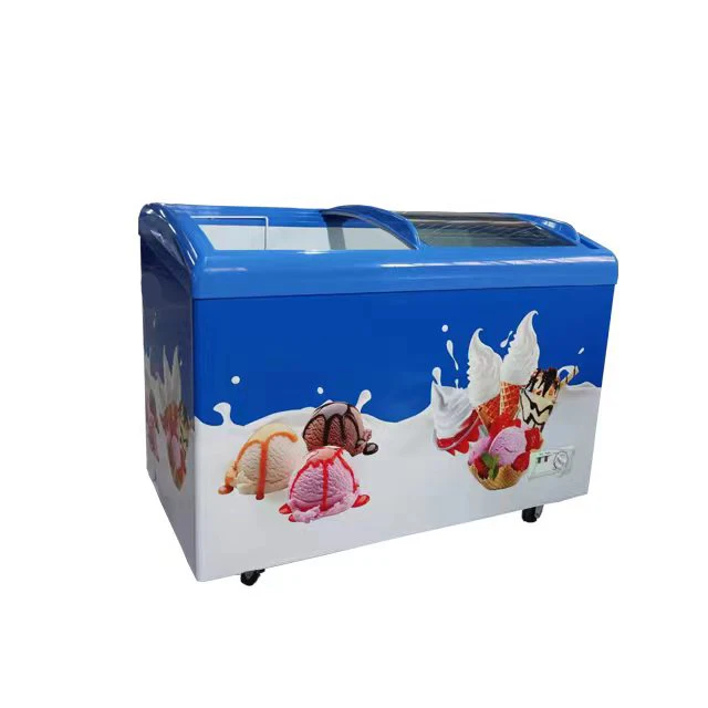 SD-288Y Арка стеклянная дверь холодильник-витрина для мороженого лари