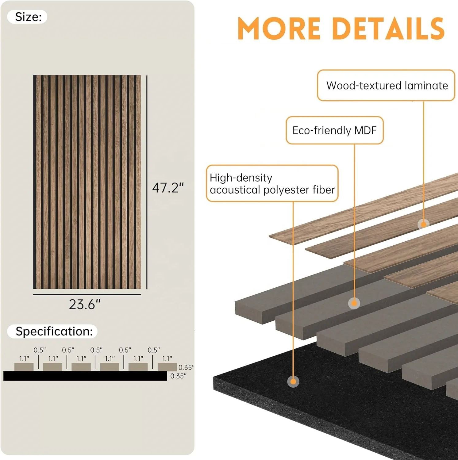 Home Cinema Easy DIY Fluted Acoustic Wall Panel Natural Walnut Veneer MDF Slat Sound Insulation Panel for Wall and Ceiling