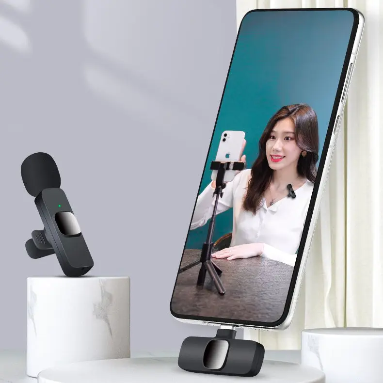 Микрофон для шумоподавления Lavalier Lapel K8 K9 2 в 1 беспроводной микрофон для Liverstreaming Vlog