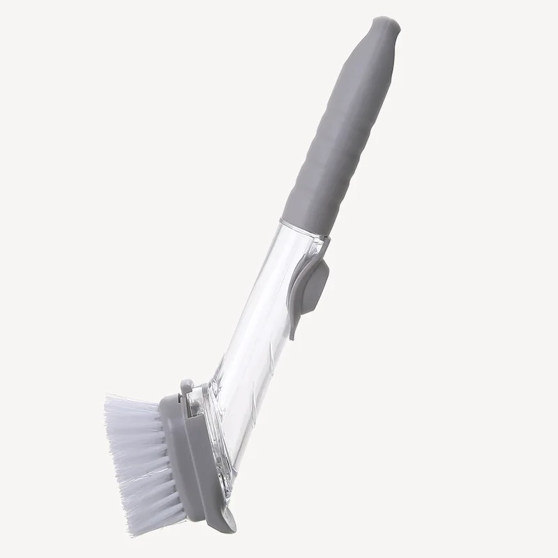 Kitchen pan brush automatic liquid filling multifunctional long handle dishwashing brush cleaner household