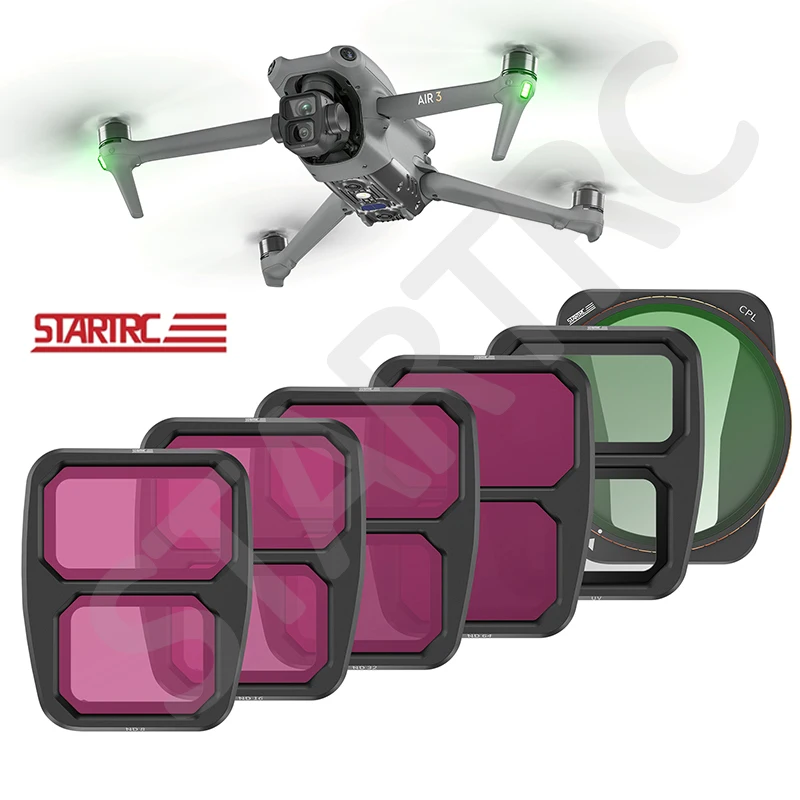 STARTRC 6 Pack Aluminum AGC ND Filters Set dji Accessories Filters UV/CPL/ND8/ND16/ND32/ND64 DJI Air 3 for Drone Accessories