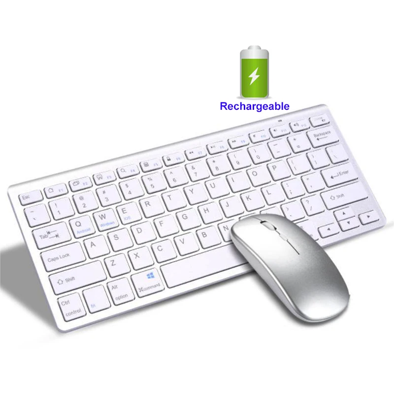 wireless keyboard mouse combo 2.4ghz ultra-thin Built in Battery Rechargeable mouse and wireless keyboard