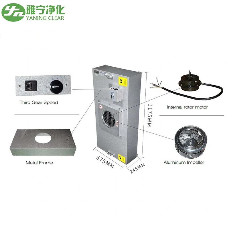 YANING ULPA H14 HEPA & Pre фильтр FFU контроллер 2x4 4 4x2 потолочный капот с ламинарным двигателем сердечником воздушного потока