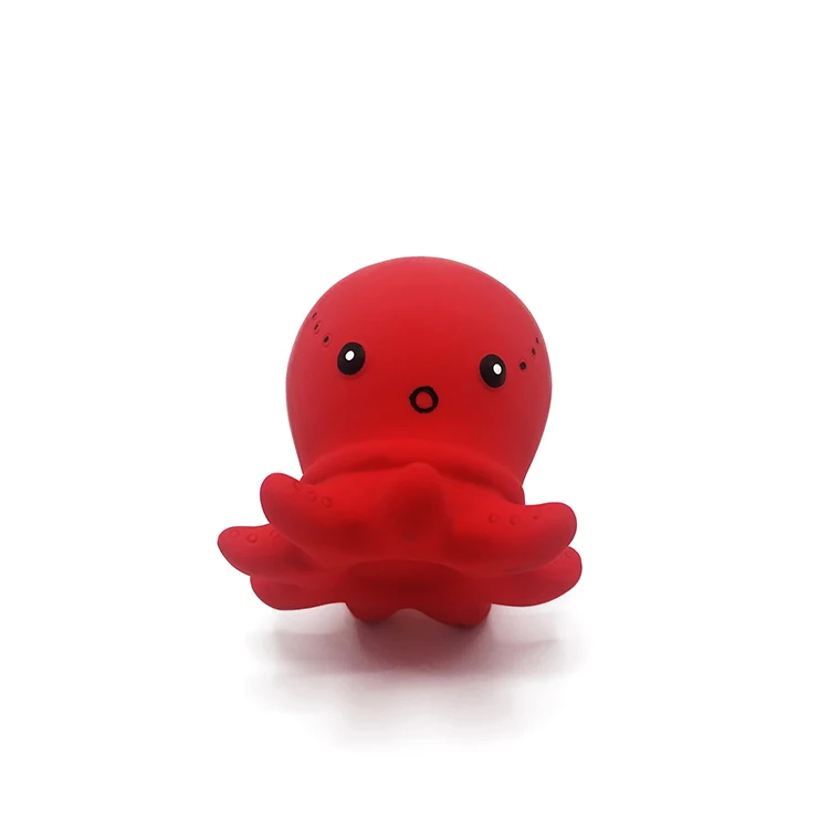 Non-toxic Pure Hevea Rubber Soft Montessori Toy Octopus Shape Sensory Teether Toy