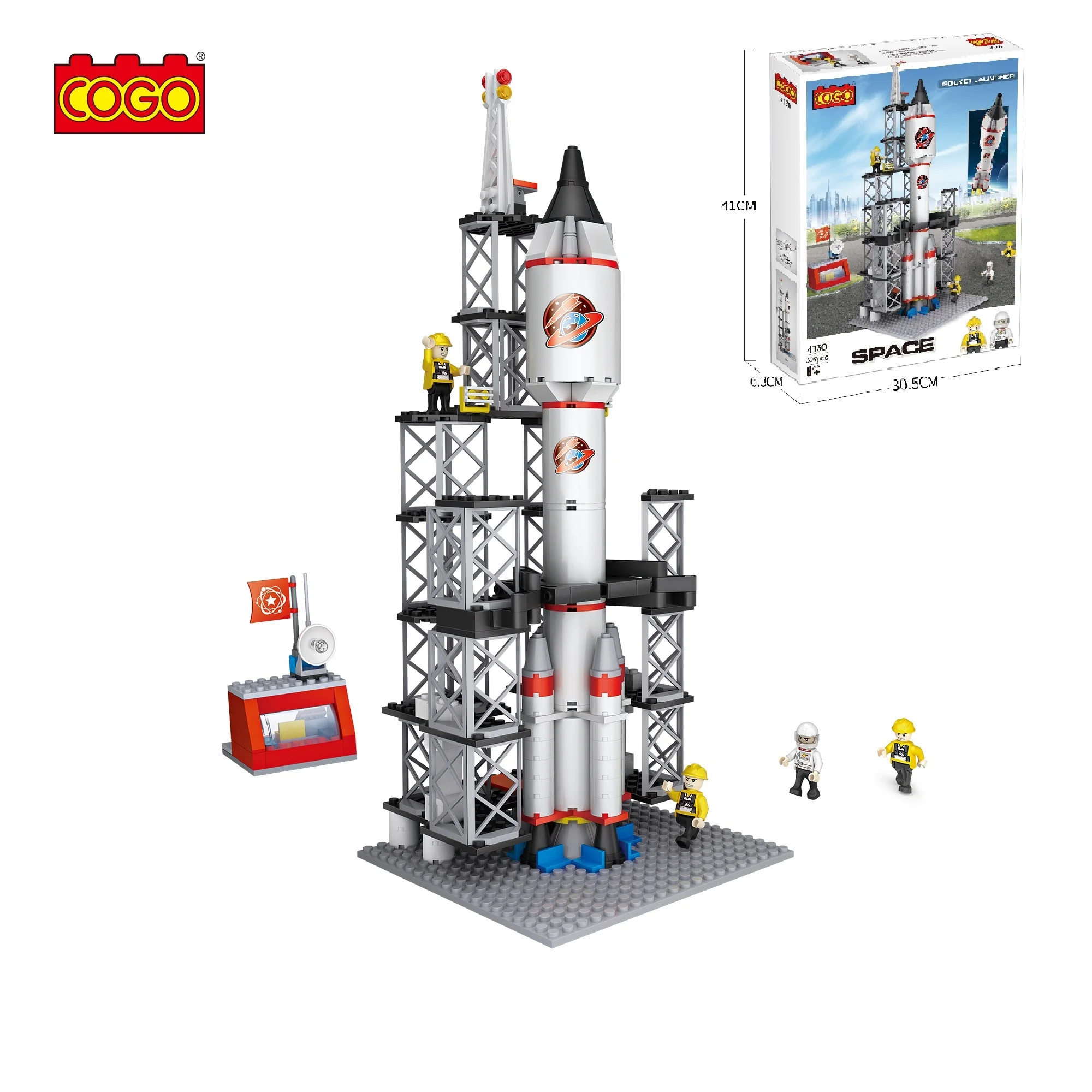 COGO 3D DIY 309 шт космические ракетные пусковые станции с фигурами Обучающие Детские строительные блоки игрушки для детей