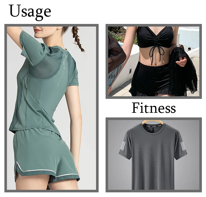 Moisture Wicking Recycled Nylon Spandex Stretch Polyamide Athletic Jersey Tshirts Sportswear Tops Dry Fit Mesh Activewear Fabric