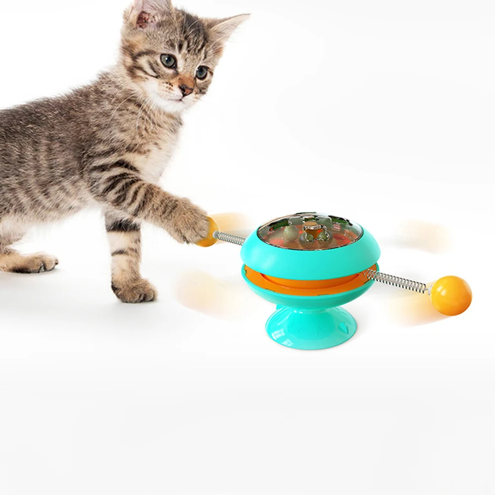 Low Price Gyro Shaped Rotating Windmill Pet Cat Toys Catnip Spinning Ball Toy