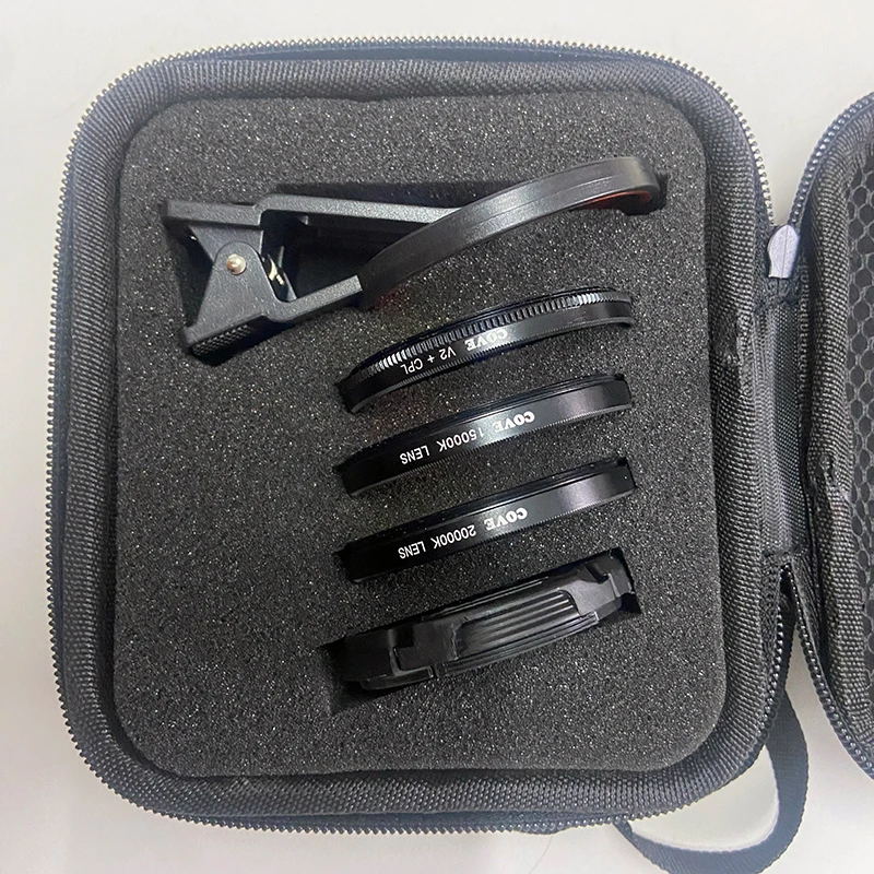 37mm Camera Lens Filter Yellow Filter Orange Filter CPL Lens Clip 4 in 1 Set