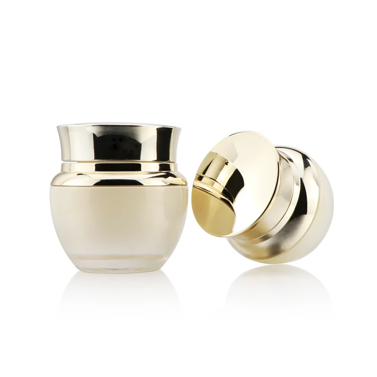 Wholesale gold skin care packaging jars 20g 30g 50g hand cream jars empty cosmetic glass jar for cream