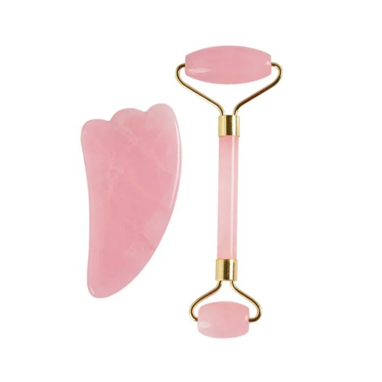 
Jade Facial Massage Roller Gua Sha Jade Natural Crystal Stones Face Roller Massage 