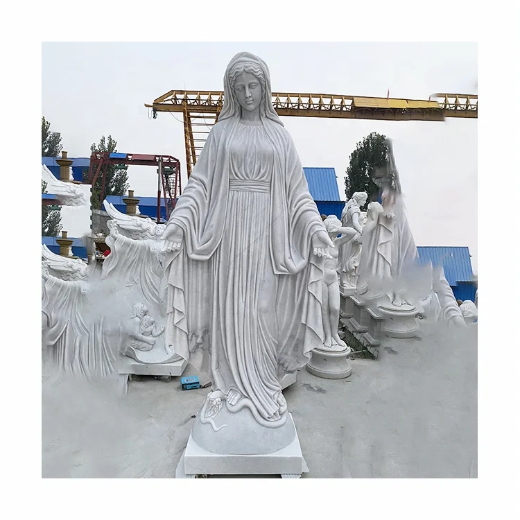 Modern Church Decoration Religion Figures Life Size Stone Virgin Mary Marble Statue Sculpture For Sale