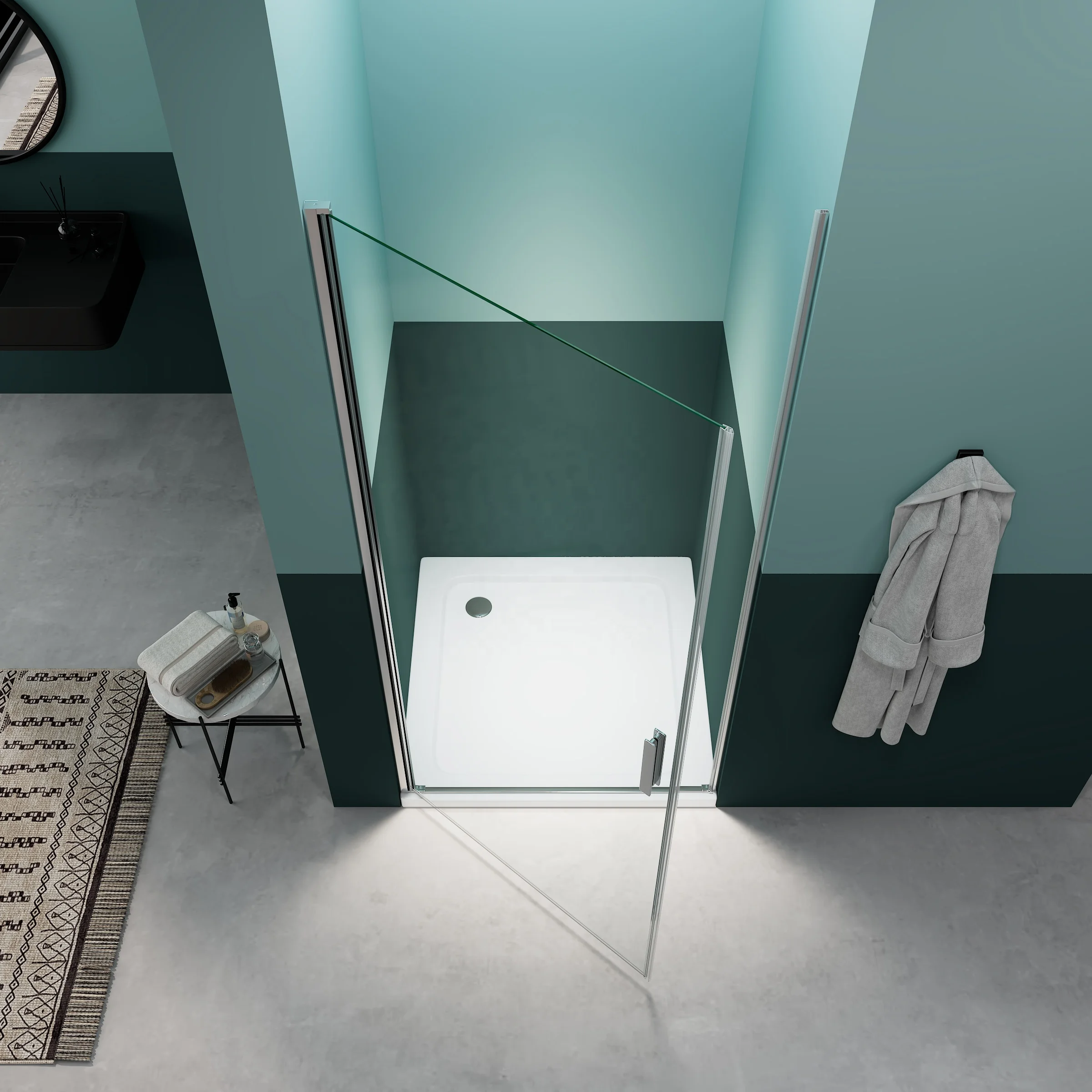 Exceed Hot Sale Modern Tempered Glass Bathroom Door