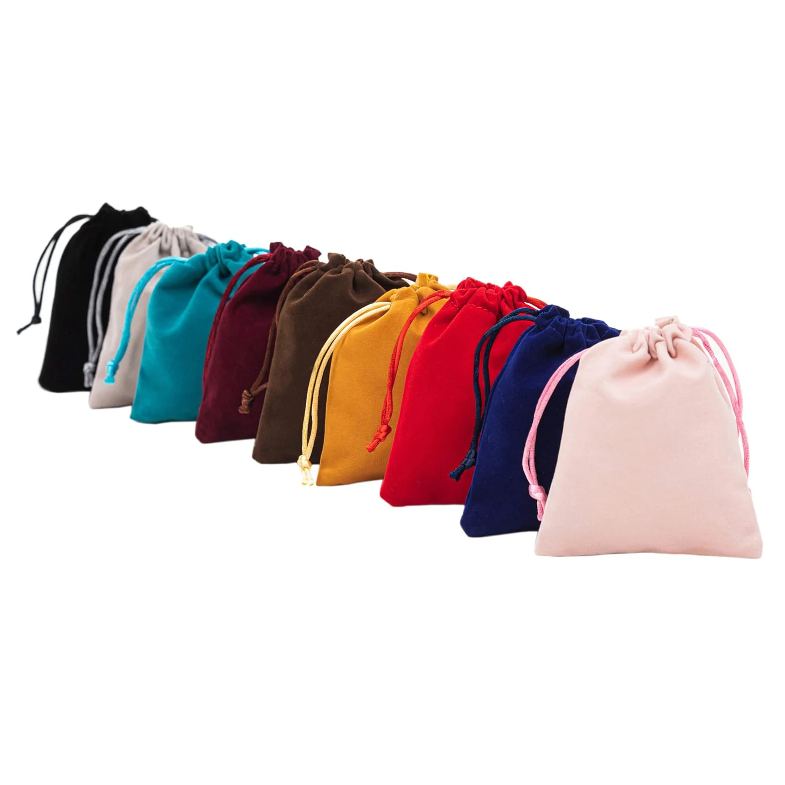 Custom Soap Coin Seed Wedding Birthday Party Christmas Jewelry Lightweight Color Wrap Drawstring Velvet Gift Bag