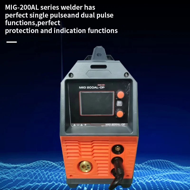 MIG200AL New Double Pulse MIG/TIG 5 1 Welding Machine Andeli Inverter IP21S Popular LCD IGBT Aluminum 60% Rated Duty Cycle 8KVA