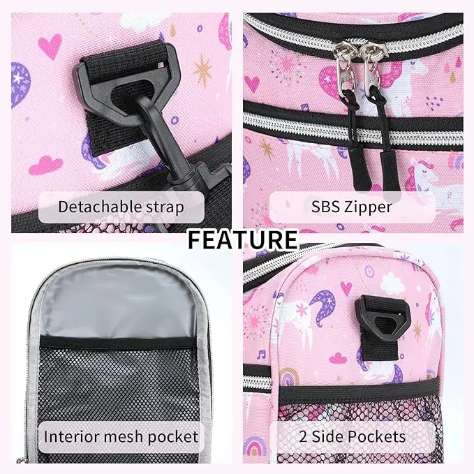 Custom print logo insulated recycled zipper sublimation blank neoprene lunch tote bag with strap for school kid men women