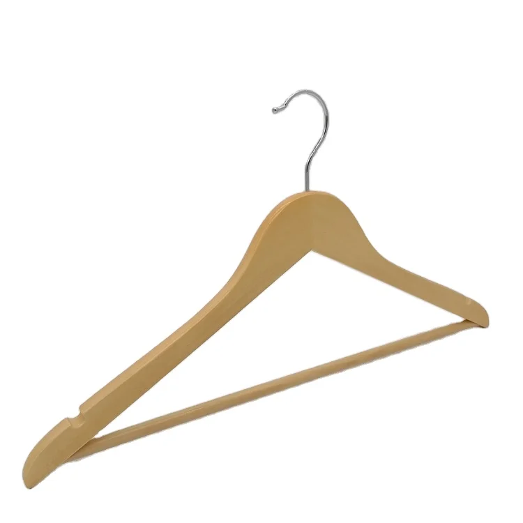 
Factory price custom logo wholesale modern cheap for suit clothes pants wooden hangers non-slip 100pcs 
