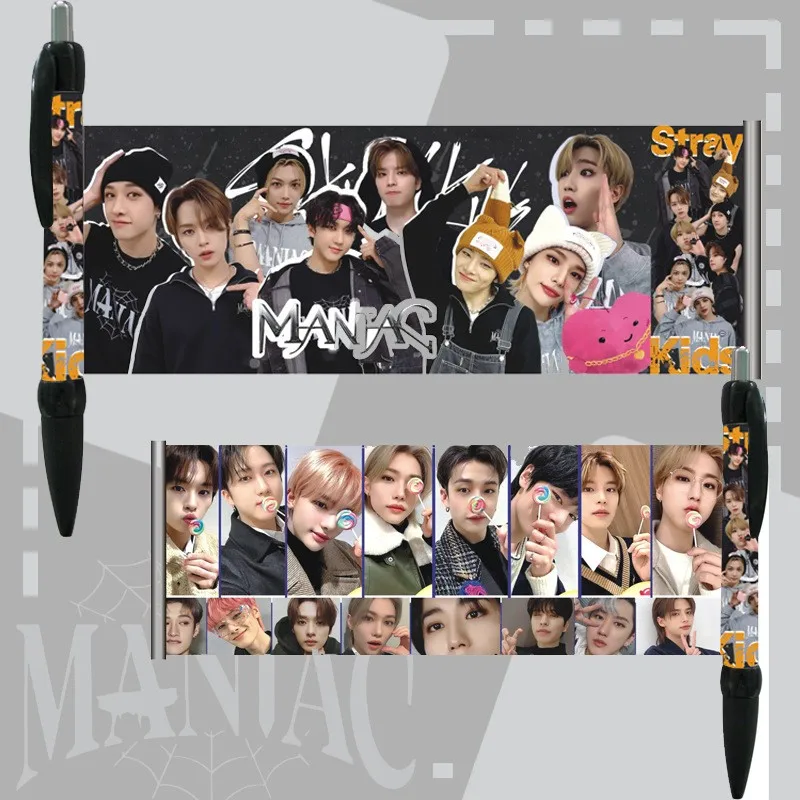 KPOP Stray Kids ATEEZ TWICE ITZY HD Photo Drawing Pens Bangchan Hyunjin Felix Ball Pen Student Office Supplies Boys Girls Gifts