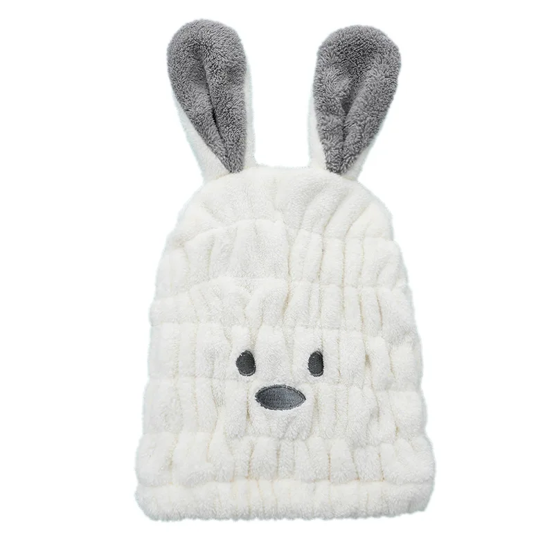 kids cute rabbit design elastic Hair towel microfiber quick dry wrap turban bath shower head towel