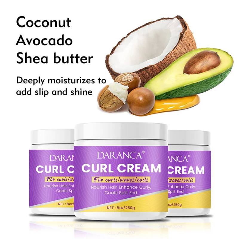 Wholesale Anti Frizz Coconut Defining Curling Cream Curl Enhancers Cream for Curly Hair