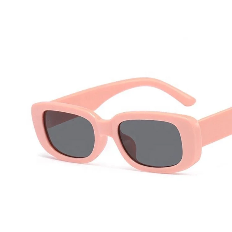 Retro Vintage 90s Sun glasses Cheap Solid Thick Rectangle Child Fashion Trendy Kids Sunglasses 2022