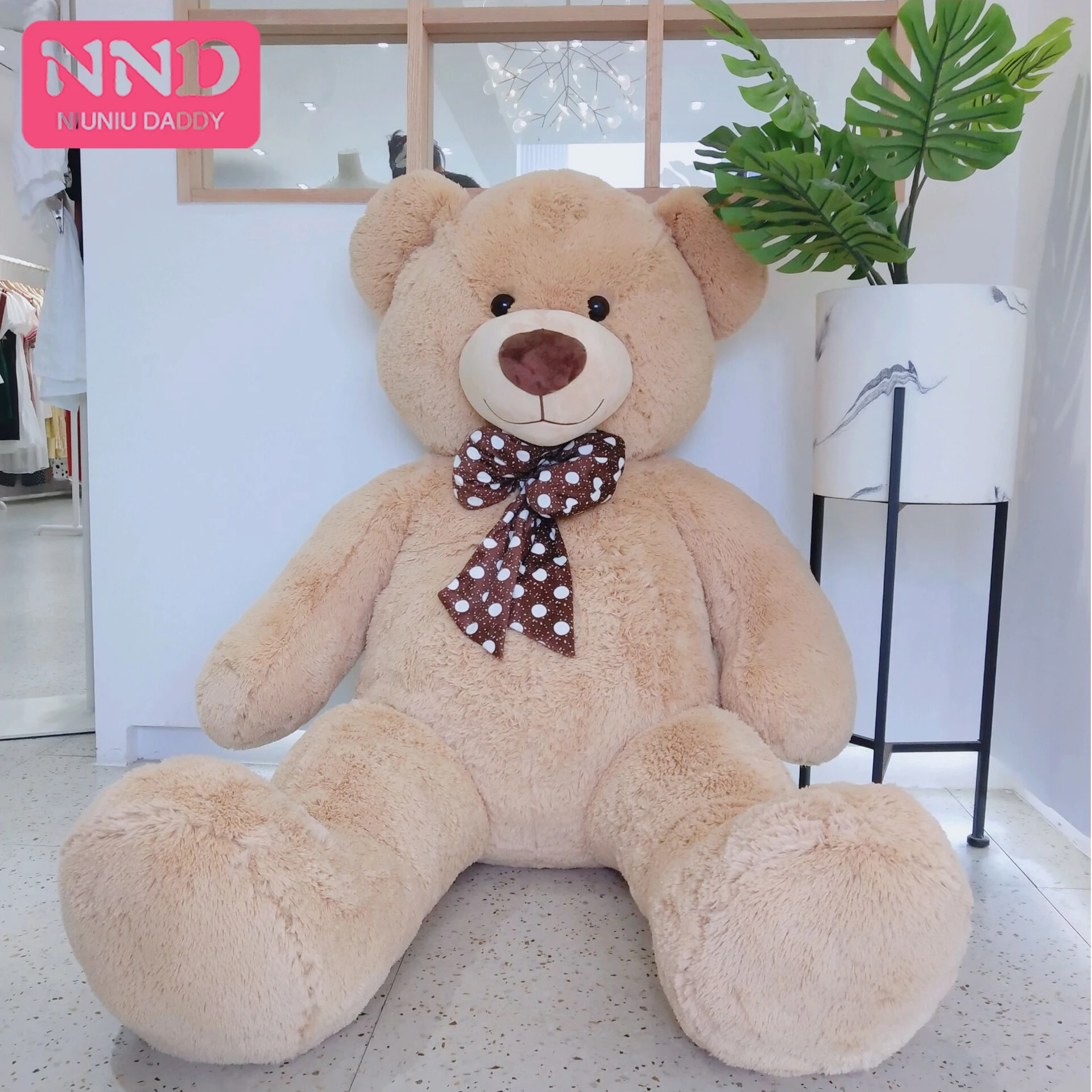 Niuniu Daddy 63in/160 см Kawaii Peluches гигантский классический плюшевый мишка с бантом из мягкой игрушки: хороший выбор для детей на день рождения подарок