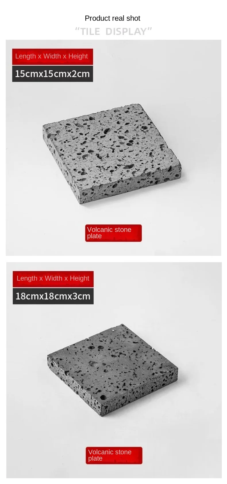 Modern Design Volcanic Rock Plate BBQ Insulation Slate Volcanic Stone Fried Steak Black Hole Stone Heating Plate Split Surface