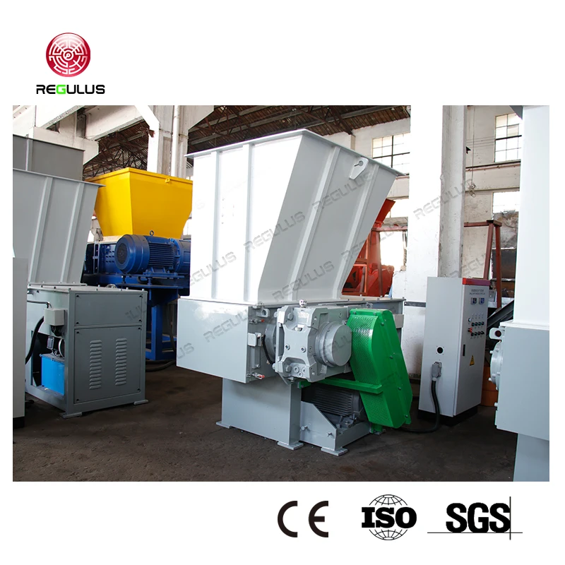 Shredding Recycling Plastic PE Materials Crates Boxes Buckets Pipes Pallets Single Shaft Shredder Machine