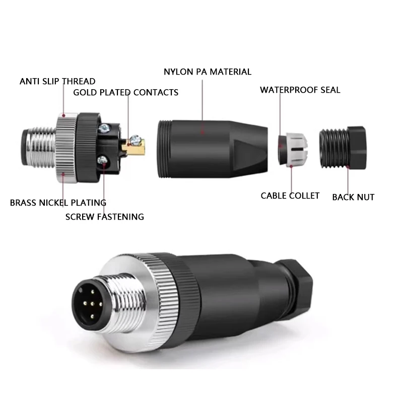 BEXKOM factory direct sales M series Robot connectors Industrial M5 M8 M12 connectors harsh environment connectors
