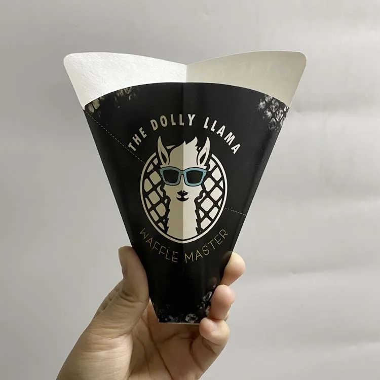 Recycled ice cream bubble waffle holder cardboard waffle paper cone, waffle tray , waffle stick packaging box