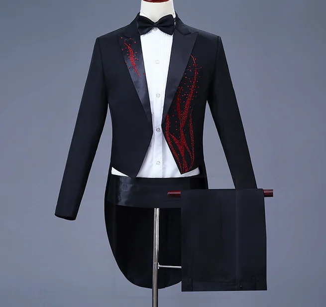 Tuxedo black and white magician bel canto conductor tuxedo suit
