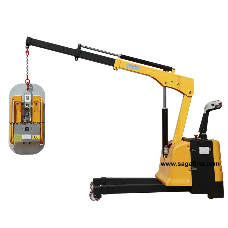 Battery Powered Extended Boom Mini Telescopic Mobile Floor Crane Small Hydraulic Counter Balance Crane