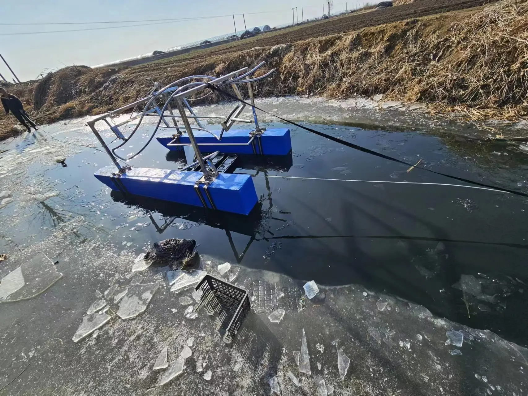 Stainless steel materials Flip shelf boat for oyster farm basket