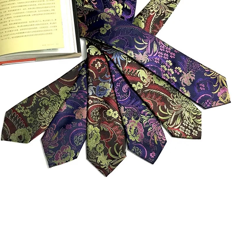 China OEM&ODM   Necktie Supplier  Mens Novelty Necktie Paisley Floral Ties Wholesale
