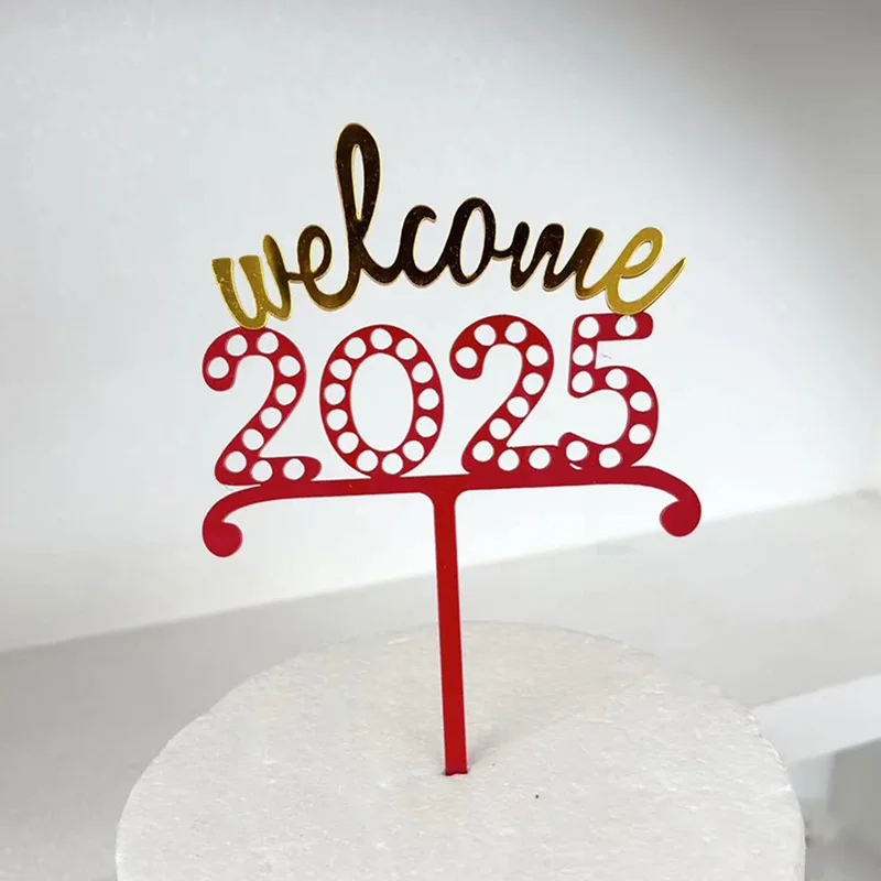 2025 New Arrival Happy New Year Cake Topper Birthday Christmas Graduation Halloween Easter Party Decorative Supplies