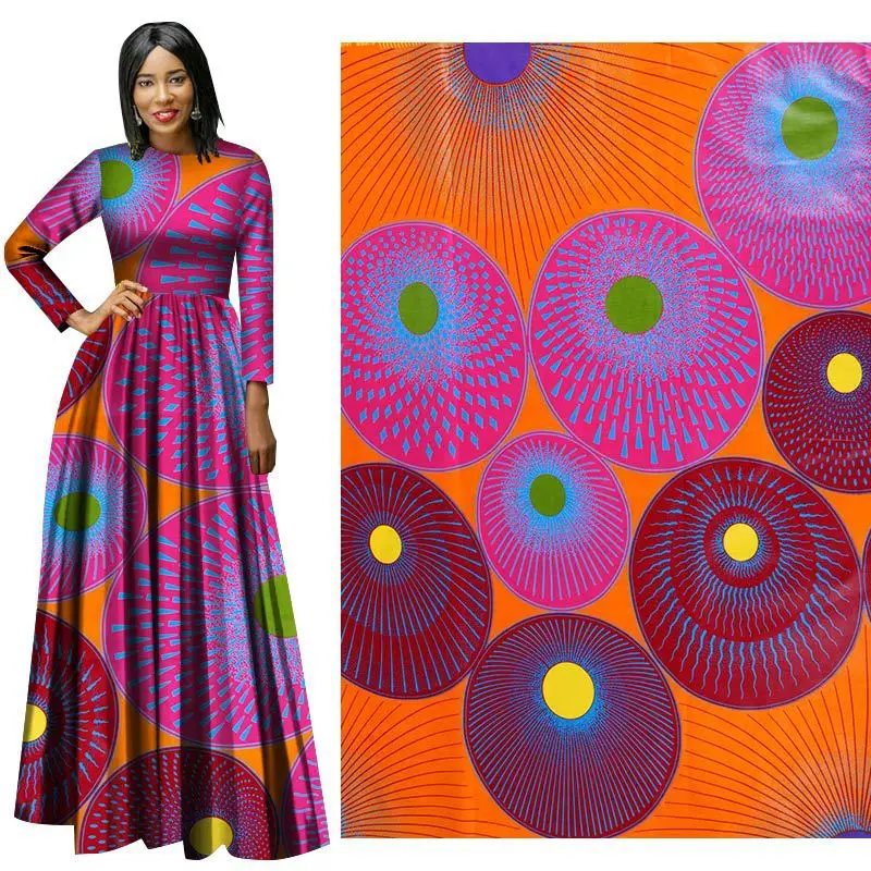 High quality real wax fabric african holland ghana 100% cotton kitenge wax prints 6 yards block