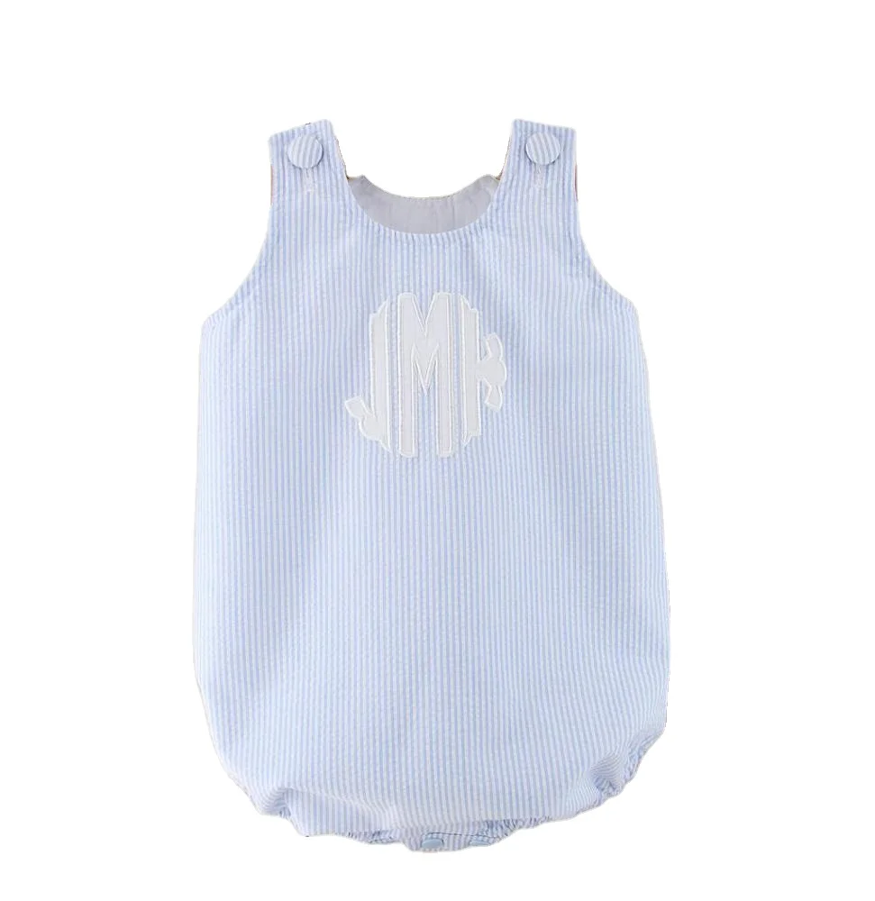 
CFP C075 Summer Baby Bubble Romper Sleeveless Seersucker Baby Bubble Romper 