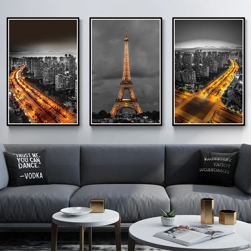 New Eco-Friendly material PET printed soundproof  wall art   decorative oil building  painting for living room wall  by numbers