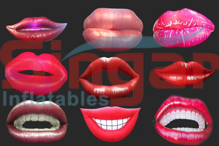 Sexy red giant inflatable mouth model inflatable lip for advertising