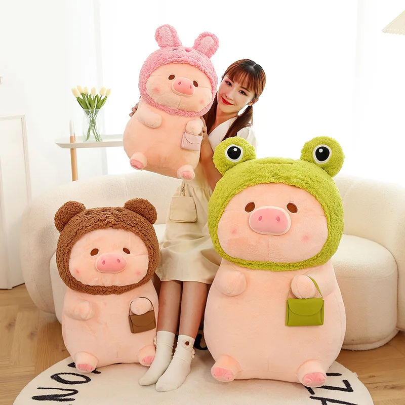 Kawaii transformation lulu pig plushies doll piggy cloth doll Stuffed Animals Weighted Plush Toy Pig Pillow gift for birthday