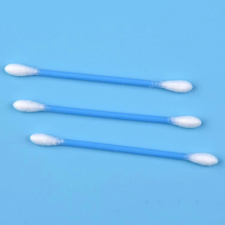Makeup tools cleaning baby care first aid ,white sterile 100% natural cotton swabs plastic stick blue swab sticks cotton bud