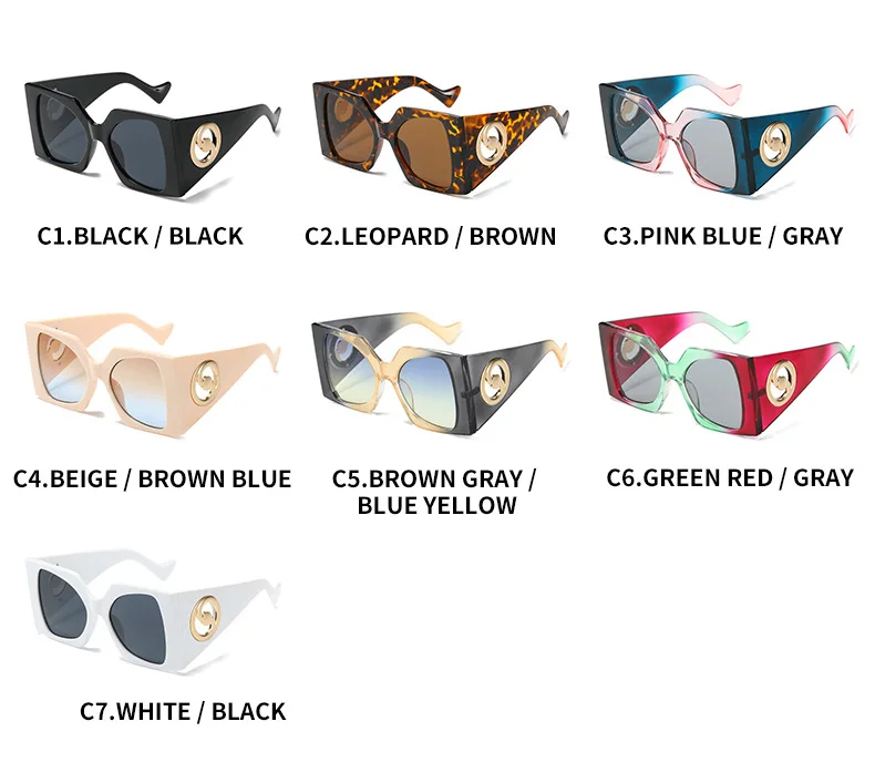 LBAshades 5613 Big Frame Square Women Sunglasses Creative Personal Trendy Shades European American Fashion Retro Sun Glasses