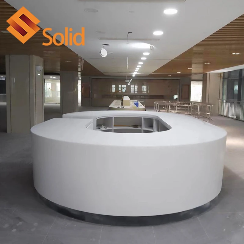 LED commercial bar sale disco furniture solid surface round bar counter