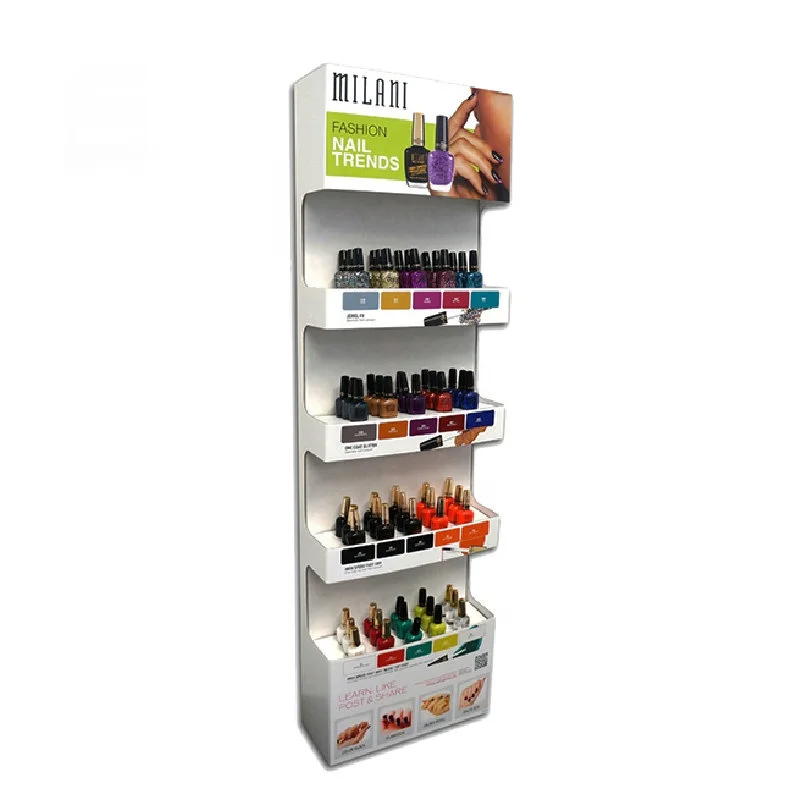 Custom Made Colored Printed OEM  Makeup Stand Cosmetics Floor Cardboard Display Stand